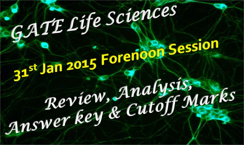 GATE Life Sciences XL Answer key 2015 Download