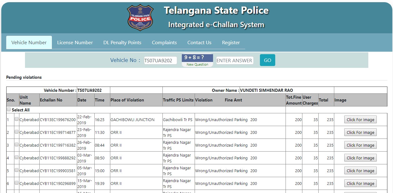 How To Pay Telangana(TS) Traffic Challan Online| TS E-Challan - TopicsIndia