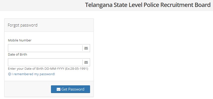 TSLPRB.in forgot password